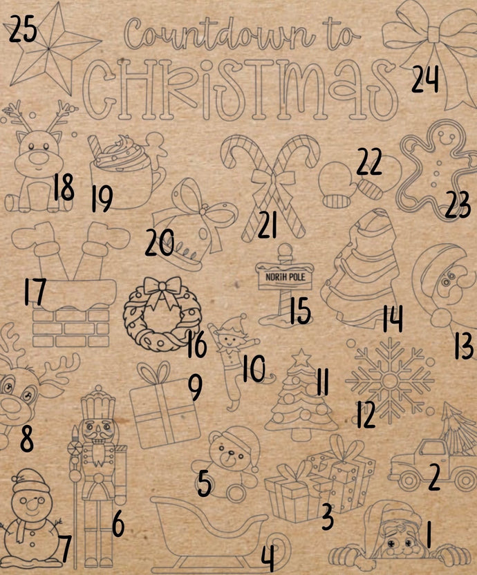 12 DAYS TO CHRISTMAS PAINTED BANNER