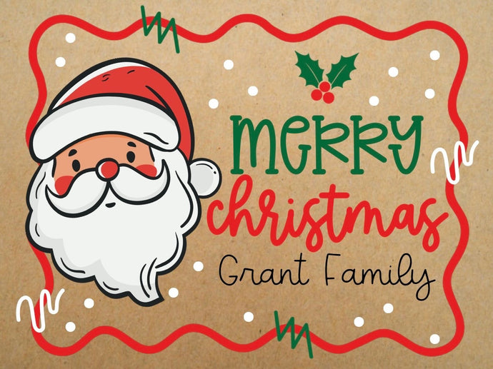 MERRY CHRISTMAS FAMILY PAINTED BANNER