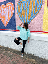 Load image into Gallery viewer, PARTY SWEATSHIRT ON TEAL
