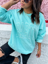 Load image into Gallery viewer, PARTY SWEATSHIRT ON TEAL
