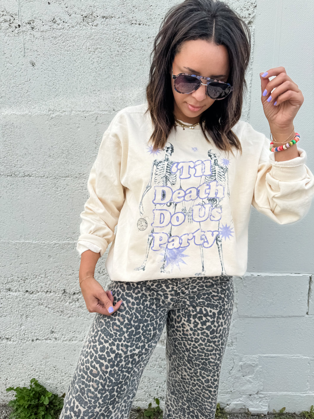 PARTY SKELETON SWEATSHIRT ON IVORY