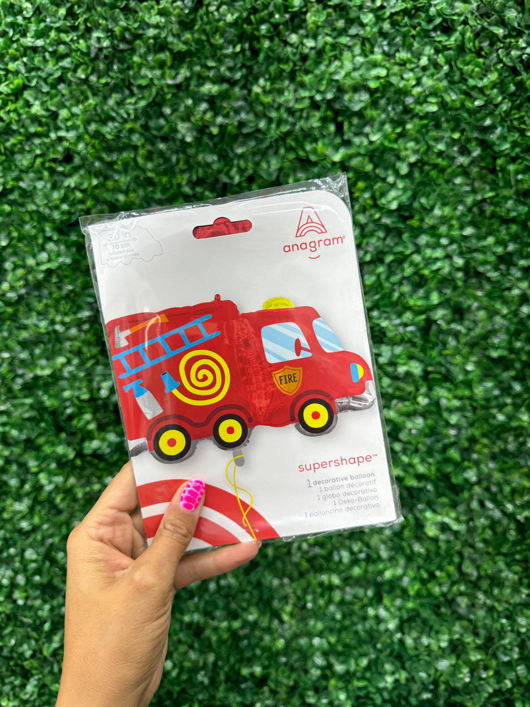 FIRE TRUCK FOIL BALLOON