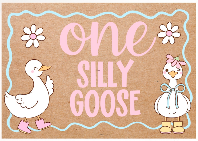 ONE SILLY GOOSE PAINTED BANNER