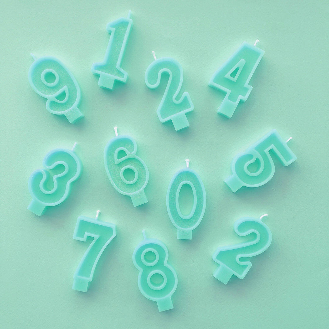 number birthday candle - mint