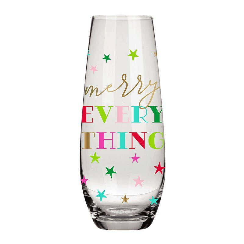 merry everything champagne flute