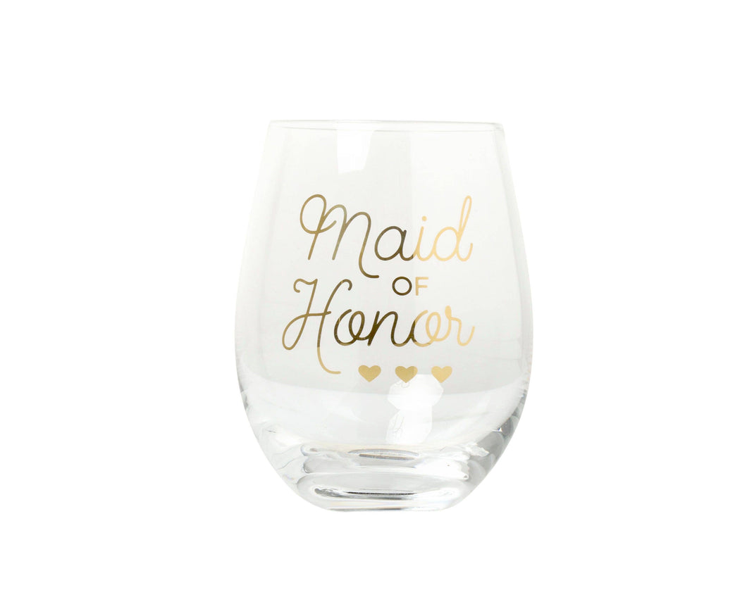 Kate & Milo - Maid of Honor Steamless Wine Glass