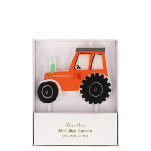 on the farm tractor candle